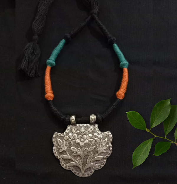 Ekani Sreyo Brass Silver Handcrafted Necklace