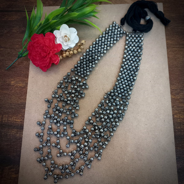 Ekani Shyama Five Layered Blackpolish Ghungroo Necklace