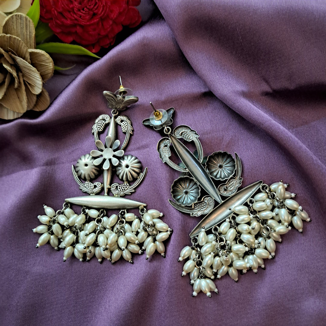 Ekani Sayali Alloy Silver Brass Made Dangler Earrings