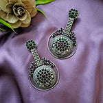 Load image into Gallery viewer, Ekani Sheena Brass Alloy Silver Stone Earrings For Women
