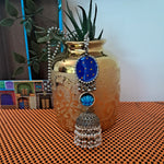 Load image into Gallery viewer, Ekani Kusum Silver Jhumka  Meenakari Long Chain Necklace
