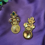 Load image into Gallery viewer, Ekani Shayna 1 Gram Gold Polish Kundan Stone Earrings
