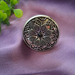 Load image into Gallery viewer, Ekani Aruna Brass Silver Black Stone Adjustable Finger Ring
