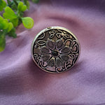 Load image into Gallery viewer, Ekani Aruna Brass Silver Black Stone Adjustable Finger Ring
