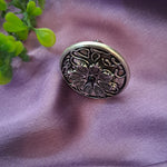 Load image into Gallery viewer, Ekani Aruna Brass Silver Black Stone Adjustable Finger Ring
