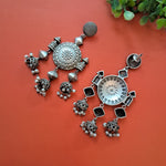 Load image into Gallery viewer, Ekani Osha Brass Silver Replica Jhumki Dangler Earrings
