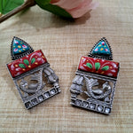 Load image into Gallery viewer, Ekani Shailey Brass Meenakari Stone Stud Earrings
