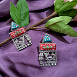 Load image into Gallery viewer, Ekani Shailey Brass Meenakari Stone Stud Earrings
