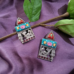 Load image into Gallery viewer, Ekani Shikha Brass Meenakari Stone Stud Earrings

