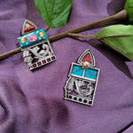 Load image into Gallery viewer, Ekani Shikha Brass Meenakari Stone Stud Earrings
