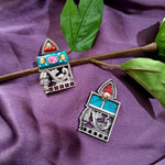 Load image into Gallery viewer, Ekani Shikha Brass Meenakari Stone Stud Earrings
