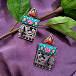 Load image into Gallery viewer, Ekani Shikha Brass Meenakari Stone Stud Earrings
