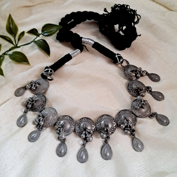 Ekani Kalinga Brass Made Black Polish Necklace For Women