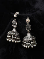 Load image into Gallery viewer, Ekani Rumki Tribal Silver Tone Brass Jhumki Earrings
