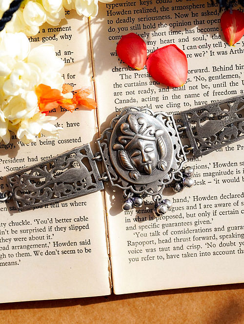 Ekani Kaali Silver Toned Handcrafted Brass Choker