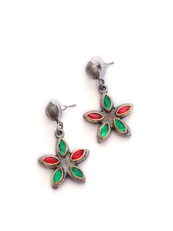 Ekani Regal Multicolored Stone Hasli Necklace Set