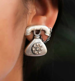 Load image into Gallery viewer, Ekani Mizoyam Brass Silver Replica Telephone Earcuff
