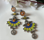 Load image into Gallery viewer, Ekani Nautanki Meenakari Hand Painted Drop Earrings
