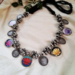Load image into Gallery viewer, Ekani Prakriti Brass Silver Meenakari Vintage Necklace
