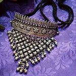 Load image into Gallery viewer, Ekani Kavali Brass Silver Replica Statement Necklace
