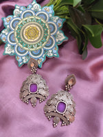 Load image into Gallery viewer, Ekani Mandushi Brass Silver Statement Earrings
