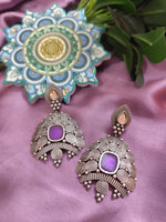 Load image into Gallery viewer, Ekani Mandushi Brass Silver Statement Earrings
