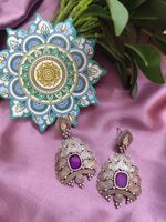 Load image into Gallery viewer, Ekani Mandushi Brass Silver Statement Earrings
