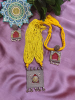 Load image into Gallery viewer, Ekani Raaga Meenakari Beads Jharokha Statement Necklace Set
