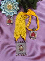 Load image into Gallery viewer, Ekani Raaga Meenakari Beads Jharokha Statement Necklace Set
