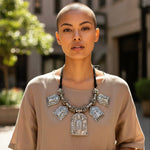 Load image into Gallery viewer, Ekani Unisex Tribal Lakshmi Narayan Brass Statement Necklace

