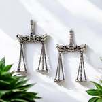 Load image into Gallery viewer, Ekani Tarazu Quirky Silver Replica Brass  Earrings
