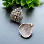 Load image into Gallery viewer, Ekani Patta Quirky Silver Lookalike Brass Big Stud Earrings
