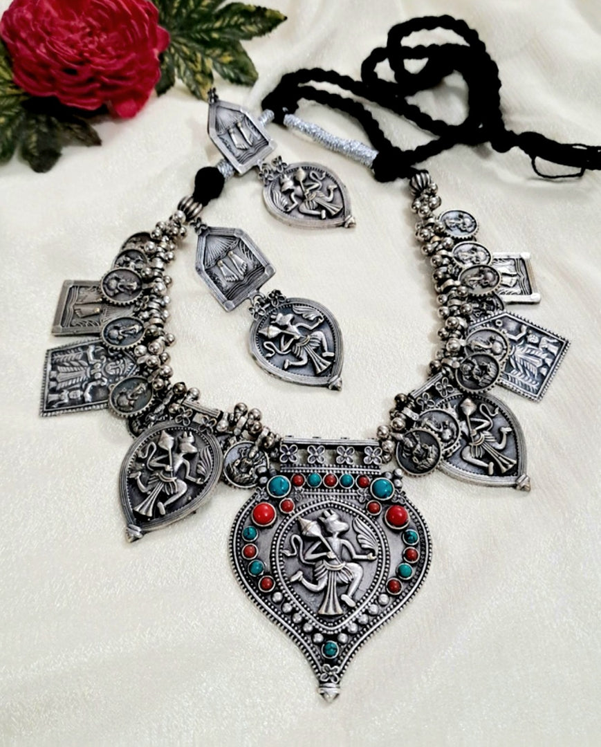 Ekani Avismaya Brass Silver Handcrafted Jewelry Set