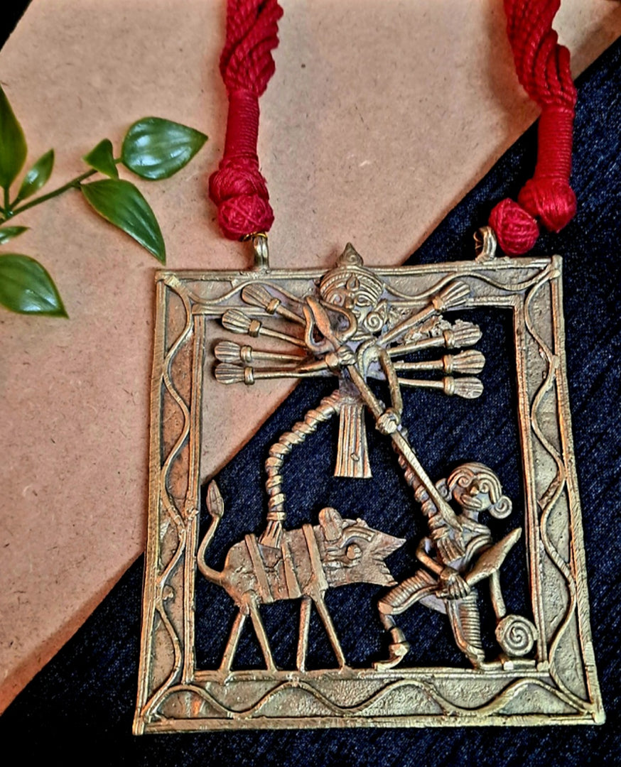 Ekani Durga Dokra Brass Gold Polish Necklace