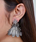 Load image into Gallery viewer, Ekani Mahi Quirky Silver Lookalike Brass Statement Earrings

