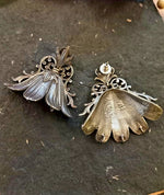 Load image into Gallery viewer, Ekani Mahi Quirky Silver Lookalike Brass Statement Earrings
