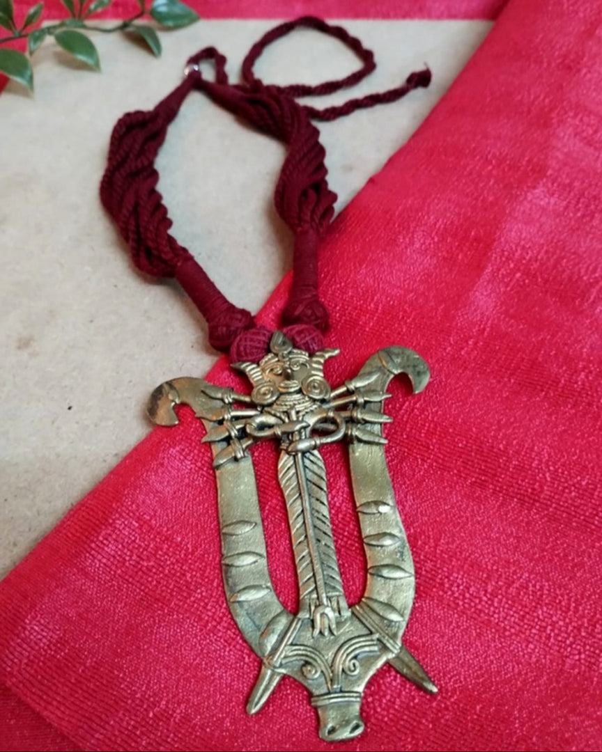Ekani Maa Shakti  Dokra Brass Gold Polish Necklace