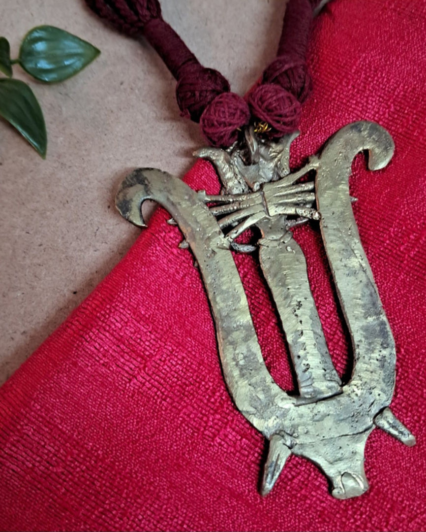 Ekani Maa Shakti  Dokra Brass Gold Polish Necklace