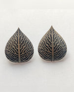 Load image into Gallery viewer, Ekani Patta Quirky Silver Lookalike Brass Big Stud Earrings

