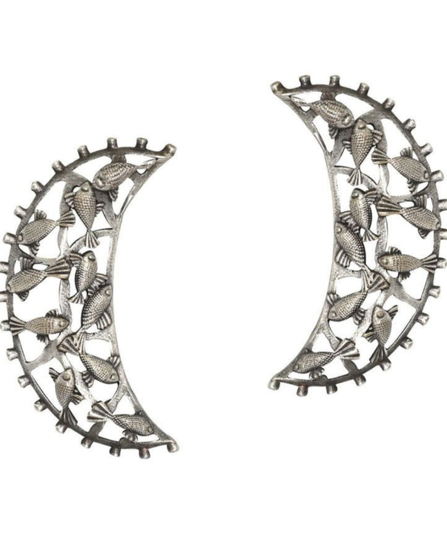 EKANI VASUDHA SILVER OXIDISED EARRINGS