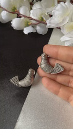 Load and play video in Gallery viewer, Ekani Papeeha Brass Silver Stud Earrings
