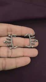 Load and play video in Gallery viewer, Ekani Cuffette Silver Look Alike Oxidised Earcuff
