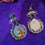 Load image into Gallery viewer, Ekani Misha Brass Meenakari Stone Dangler Earrings
