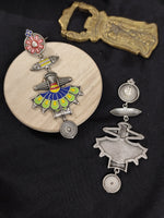 Load image into Gallery viewer, Ekani Nautanki Meenakari Hand Painted Drop Earrings
