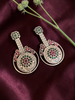 Load image into Gallery viewer, Ekani Sheena Brass Alloy Silver Stone Earrings For Women