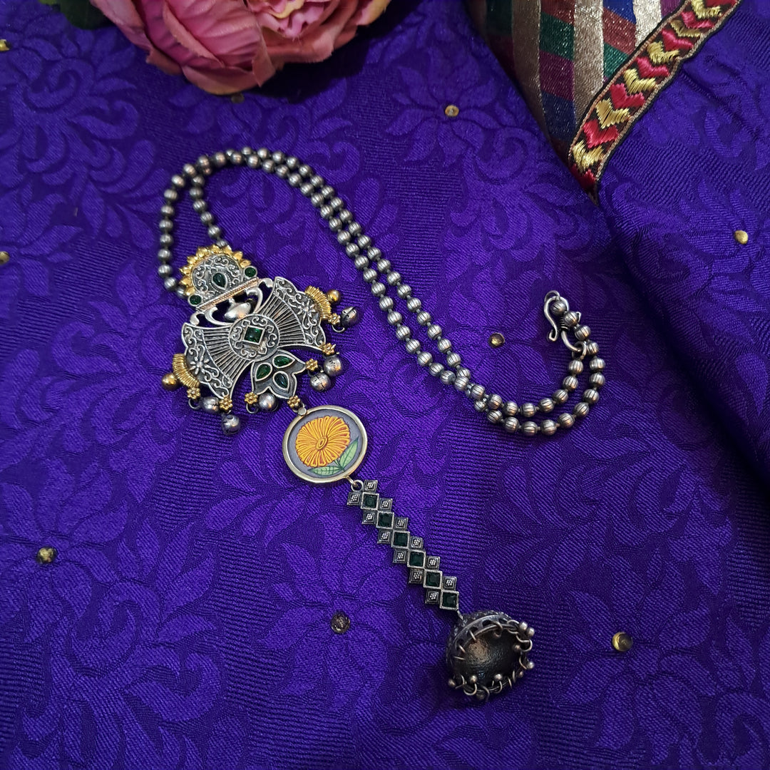 Ekani Prakriti Meenakari Handpainted Necklace Set