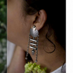 Load image into Gallery viewer, Ekani Manali Quirky Silver Lookalike Brass  Earrings
