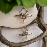 Load image into Gallery viewer, Ekani Raahi Brass Pearl Drop Stud Earrings
