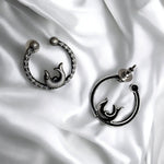 Load image into Gallery viewer, Ekani Meen Brass Hoop Stud Earrings

