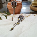 Load image into Gallery viewer, Ekani Morni-Matsya Silver Brass Meenakari Earrings
